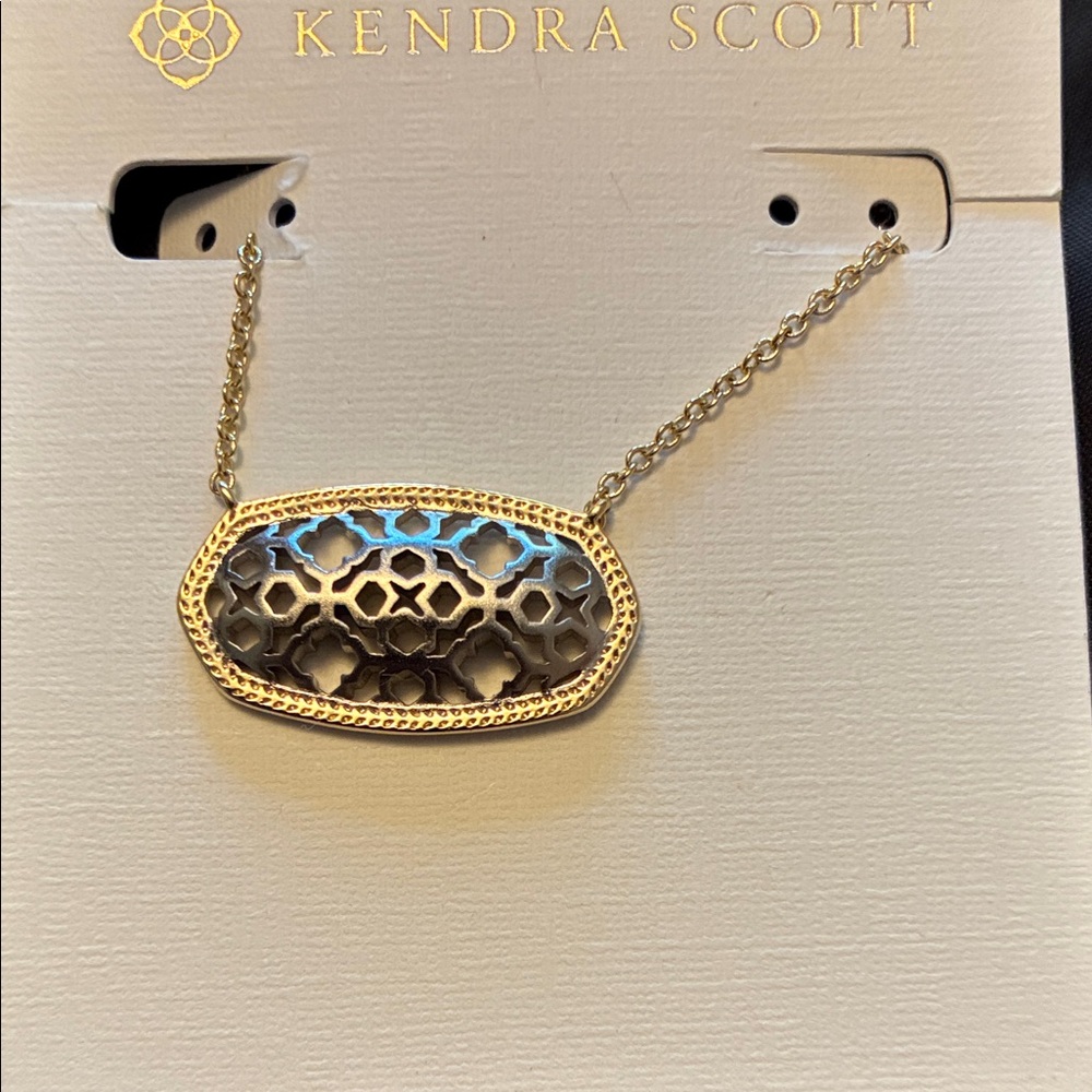 Kendra Scott Gold and Black Filigree Necklace